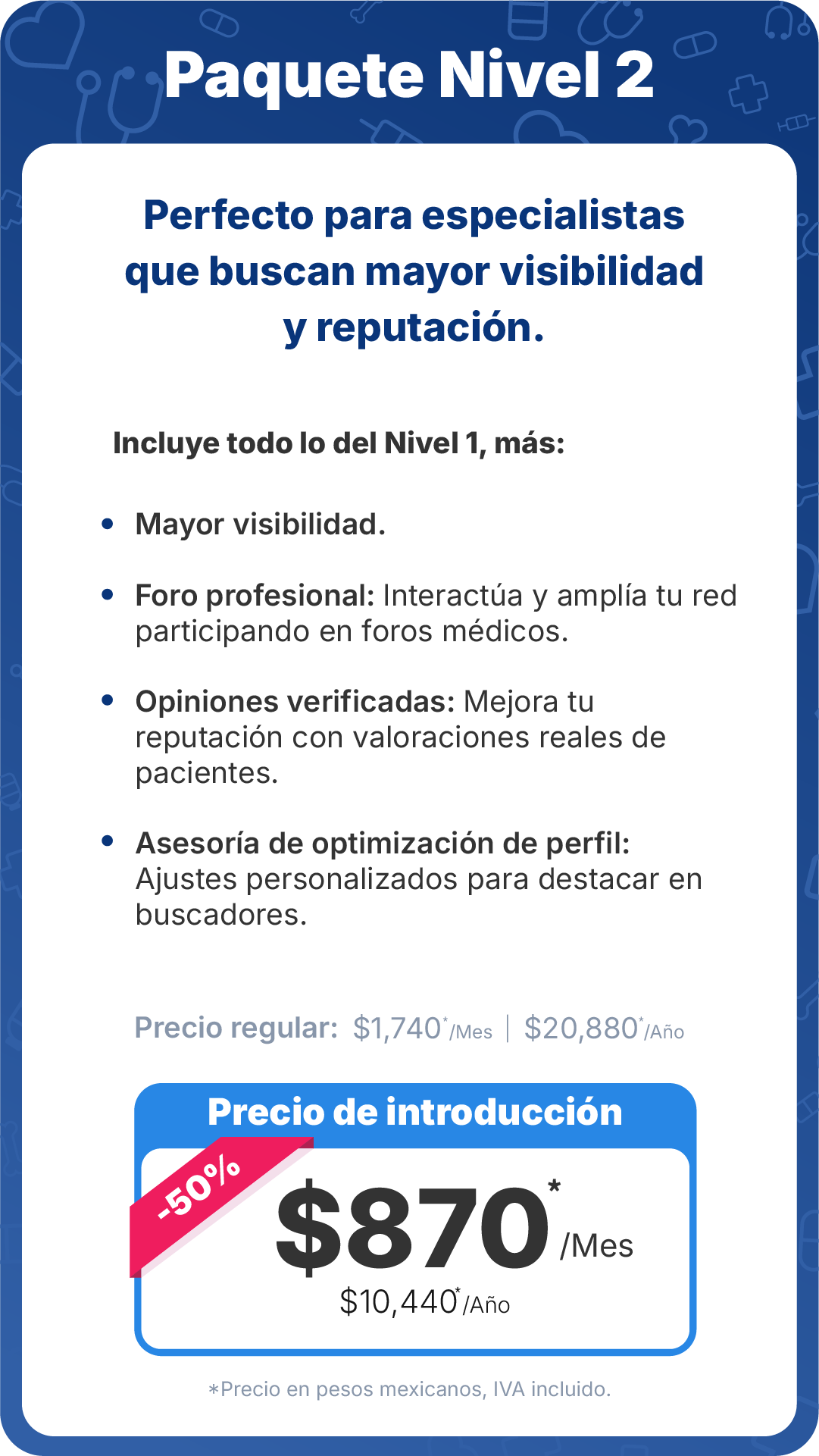 Paquete Nivel 2 Dirmedal