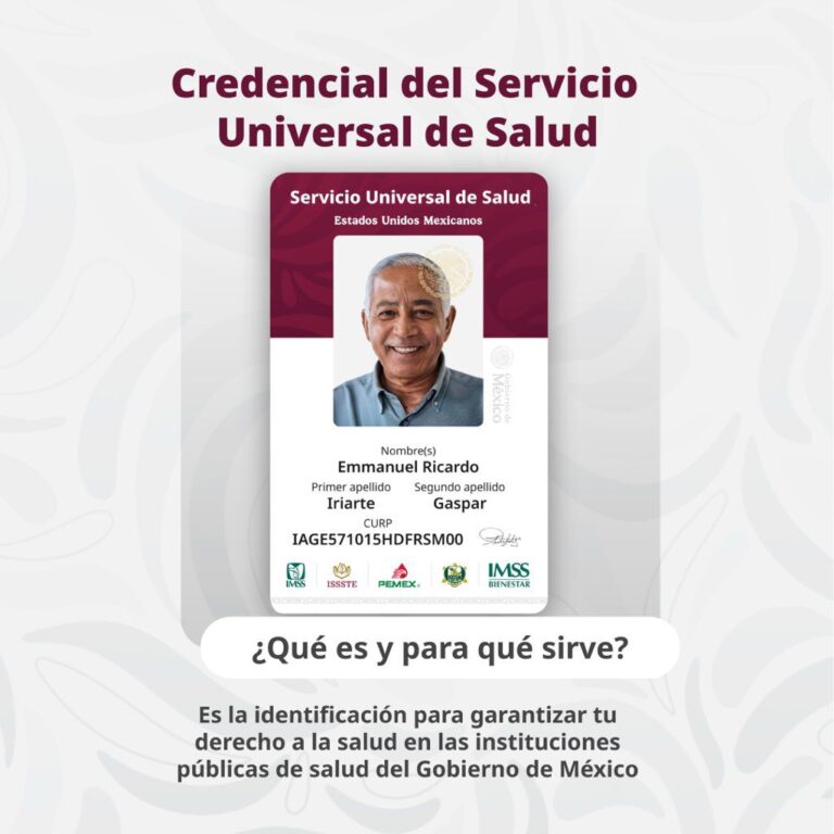 ¿Qué datos tendrá la credencial del Servicio Universal de Salud?