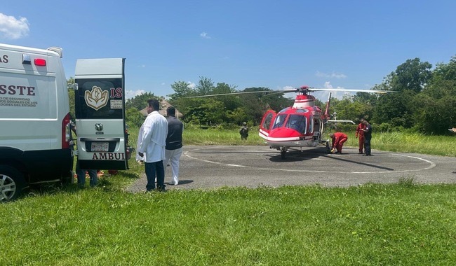 ISSSTE logra exitoso traslado aéreo de paciente no derechohabiente desde la Huasteca